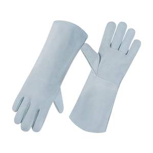 Guantes de soldadura para exteriores de cuero dividido, guantes de soldador de seguridad suaves con agarre Flexible Industrial resistentes al calor Tig personalizados - Product Image 1