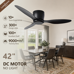 42 Inch Flush Mount <b>Ceiling</b> <b>Fan</b> No Light <b>Remote</b> <b>Control</b> DC Motor Modern <b>Ceiling</b> <b>Fan</b> for Bedroom Dining Room - Product Image 1