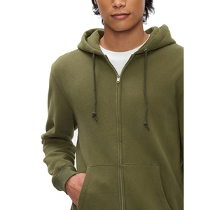 Sudadera con capucha de camuflaje Retro americano para hombre, chaqueta holgada de punto de algodón con cremallera superior, estilo informal negro sólido de otoño - Product Image 5