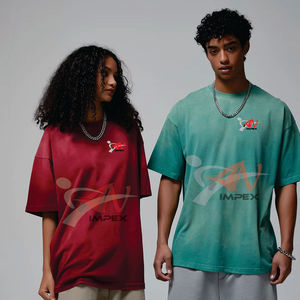 T-shirt vintage imprimé avec logo, 250 GSM, 100% coton lourd, délavé, streetwear, délavé à l'acide, surdimensionné, coupe décontractée - Product Image 5