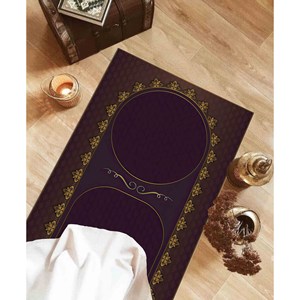 <b>Burgundy</b> Muslim Prayer <b>Rug</b>: Soft Islamic Ramadan Gift,Nonwoven Thin <b>Rug</b> - Product Image 4