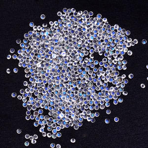 Pierre de lune arc-en-ciel AAA+ 1 mm-2,25 mm, pierre ronde taillée, pierre semi-précieuse naturelle à reflets bleus, pierre taillée à facettes, pierre en vrac pour bijoux - Product Image 2