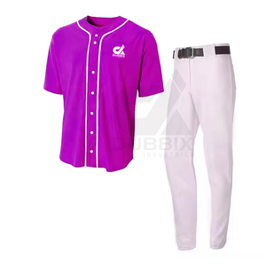 Men's High Quality Customized Logo Professional <b>Baseball</b> Uniform 100% Polyester Breathable V-neck with Front Logo - Product Image 1