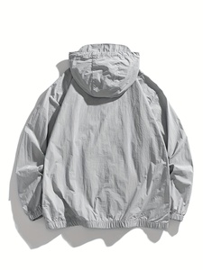 เสื้อแจ็คเก็ตกันลมแบบซิปครึ่งตัวสำหรับผู้ชาย เสื้อแจ็คเก็ตกันลมแบบเรียบกันน้ำ เสื้อแจ็คเก็ตสำหรับเล่นกีฬาสำหรับผู้ชาย - Product Image 2