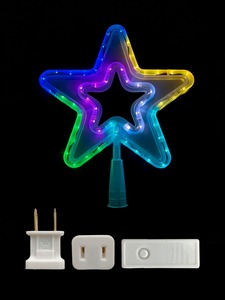 Puntale per Albero di Natale a Stella in Plastica LED, Luce Dinamica Multicolore con Telecomando, Decorazione Domestica 3D IP44, Alimentazione a Muro - Product Image 5