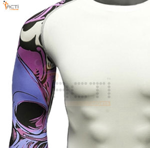 Mejor diseño de los hombres de manga larga Rash Guard venta al por mayor personalizado de fábrica de impresión de logotipo Rash Guard - Product Image 3