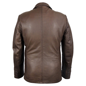 Blazer en cuir à la mode pour hommes sur mesure Blazer en cuir à la mode pour hommes, Blazer en cuir pour hommes Coupe décontractée Produit de haute qualité très vendu - Product Image 2