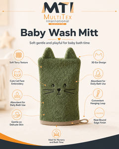Manopla de Baño de Felpa Suave Ecológica con Diseño de Animal Divertido para Bebés y Niños Pequeños, Regalo para el Baño, Bordado Personalizado - Product Image 3