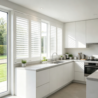 Volets en bois sur mesure de style plantation blancs pour portes françaises de chambre à coucher, fabrication OEM