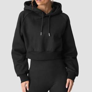 Sweat-shirt à capuche court pour femme, personnalisé, décontracté, surdimensionné, à capuche, pour femme, vente en gros OEM - Product Image 2