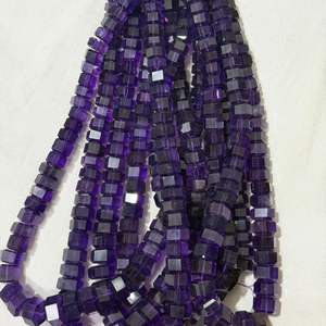 Perles hexagonales facettées en améthyste naturelle de haute qualité, violettes, 8 mm-12 mm, pour la fabrication de bijoux - Product Image 2