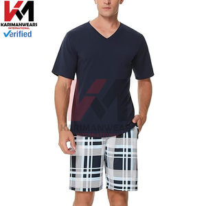 Ensemble de pyjama en viscose de bambou pour homme Chemise de détente à boutons douce Pantalon de pyjama en tissu à carreaux avec poches Respirant Léger Vêtement de détente - Product Image 5
