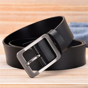 Ceinture en cuir véritable vintage pour homme avec boucle en alliage métallique durable, respirante, imperméable, motif à pois pour jeans - Product Image 3