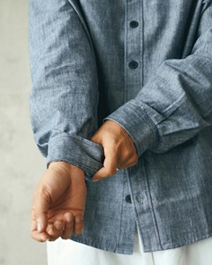 เสื้อเชิ้ตผ้าเดนิมแขนยาวลายกล้วยสำหรับผู้ชายใส่สบายระบายอากาศได้ดีสวมใส่สบายประจำเวียดนาม - Product Image 5