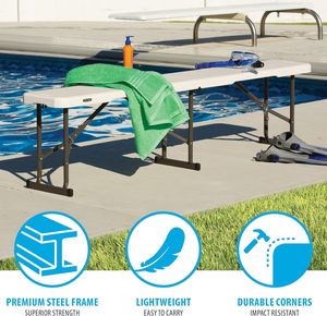 <span class=keywords><strong>Banc</strong></span> pliant <span class=keywords><strong>en</strong></span> plastique <span class=keywords><strong>de</strong></span> 6 pieds, chaise pliable portable d'extérieur, chaise <span class=keywords><strong>de</strong></span> <span class=keywords><strong>jardin</strong></span> pour mariage, événement, <span class=keywords><strong>banc</strong></span> <span class=keywords><strong>de</strong></span> fête pliant <span class=keywords><strong>blanc</strong></span> pour salle à manger - Product Image 5