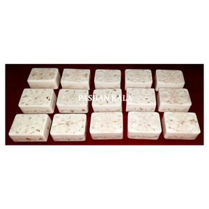 กล่องเก็บเครื่องประดับทรงสี่เหลี่ยมผืนผ้าหินอ่อนแท้ฝังมุกสีขาวสำหรับเป็นของขวัญและของตกแต่งบ้าน - Product Image 1