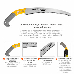 Sierra de podar curva con mango de TPR JD 330 mm. - Product Image 5