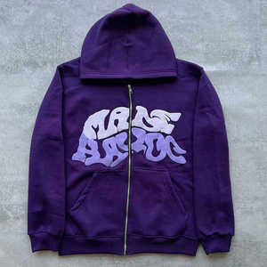 Sudadera con capucha personalizada de alta calidad para hombre, estampado de soplo con cremallera, ropa OEM de buena calidad para invierno, diseño tejido anticontracción - Product Image 6