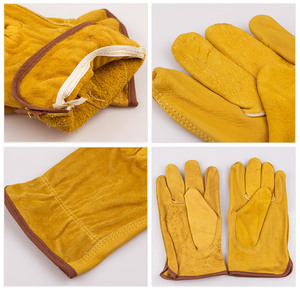 Gants de soudage en cuir de vache jaune de haute qualité 8 oz sans silicone respirants/durables antidérapants protection contre les coupures - Product Image 6