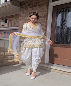 ชุดสูท salwar kameez dupatta อินเดียปากีสถานสำหรับผู้หญิงชุดผ้าไหมทำจากหินแขนเสื้อขายส่งเกาหลี - Product Image 5