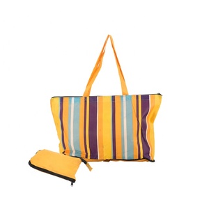 Polyester Fiber Striped <b>Folding</b> Shopping <b>Bag</b> with Customizable Size & Pattern for Supermarkets and Shops - Product Image 4