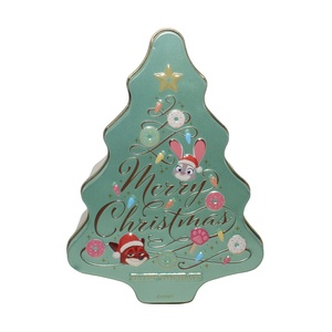 Vibrant Cartoon-pattern Tree Tinplate Screw Cap Screen Printed Craft <b>Tin</b> Cans for Christmas <b>Chocolate</b> Packaging - Product Image 1