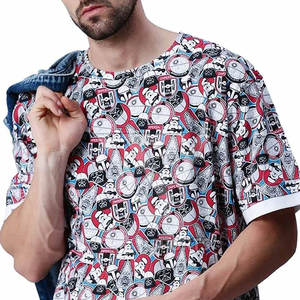 Camiseta con hombros caídos personalizada para hombre hecha de algodón y fibra de bambú, camisetas en blanco de talla baja MOQ para adultos - Product Image 5