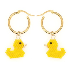 Pendientes de Aro con Cuentas de Flamenco Rosa Hechos a Mano, Chapados en Oro, Joyería de Fiesta para Mujer, Pendientes de Moda con Diseño Animal para Mujer - Product Image 5