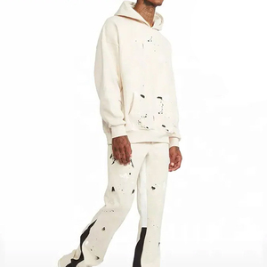 Survêtement d'hiver personnalisé imprimé solide pour hommes en polaire sweat à capuche surdimensionné en coton jogging survêtement ensemble pantalon deux pièces respirant - Product Image 2