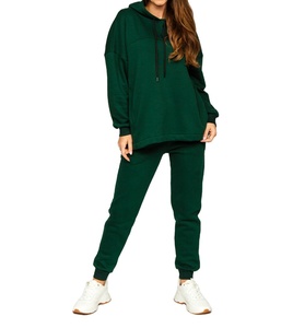 Moda logotipo personalizado Joggers conjunto de dos piezas pantalones de chándal personalizados y conjunto de Sudadera con capucha chándal mujer conjunto de 2 piezas para mujer - Product Image 1