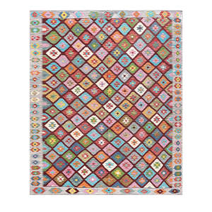 Alfombra Kilim de Maimana, Afganistán, 293 x 247 cm, Alfombras y Juegos de Alfombras - Product Image 1