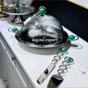 ชุดช้อนสลัด2ชิ้นทำจากทองเหลืองด้ามยาวดีไซน์ดีไซน์เนอร์ทำด้วยมือช้อนเสิร์ฟอาหารสไตล์ร้านอาหาร - Product Image 4