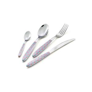 Juego de 4 cubiertos de acero inoxidable Ideal para cocina, mesa, comedor, uso doméstico, cubiertos con acabado Chapado en Color plateado, mango grisáceo - Product Image 2