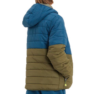 Chaquetas acolchadas con capucha personalizadas OEM para hombre, chaquetas de burbujas de talla grande de tela de poliéster de alta calidad de Color azul sólido para invierno - Product Image 6