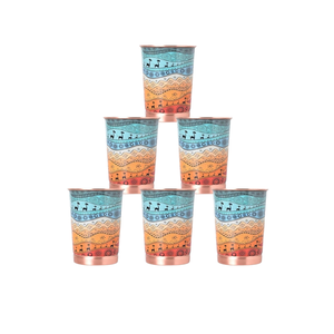 Vasos de cobre con patrón de camello tribal combinan funcionalidad con encanto cultural - Product Image 1