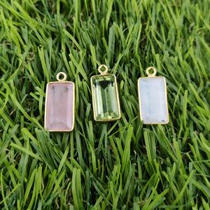 จี้พลอยรูปกุหลาบควอตซ์ทรงสี่เหลี่ยมผืนผ้า925จี้เงินสเตอร์ลิงสีทองจี้เวอร์มีิลสำหรับทำต่างหูและสร้อยคอ - Product Image 6