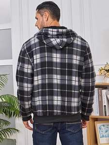 Factory Direct Pricing Hoodie For <b>Men</b> Custom Made <b>Sherpa</b> Lined Full Zip Up Thick <b>Fleece</b> Hooded <b>Jackets</b> with Premium Fabric - Product Image 5