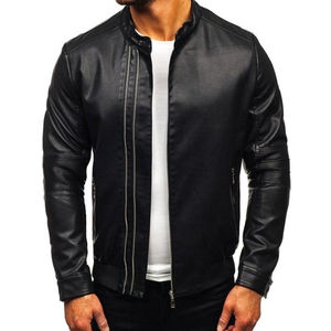 แจ็กเก็ตหนัง PU ของผู้ชายแจ็กเก็ตหนัง2025แจ็กเก็ตหนังวินเทจสำหรับผู้ชายดีไซน์ตามสั่ง - Product Image 1