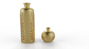 Vantage Modern Luxury Set of 3 Metal with Antique Finished Flower <b>Vase</b> Unique Style Fancy for Home Decoration and Weeding Decor - Product Image 4