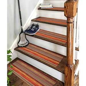 Alfombra con Estampado de Tonos Otoñales - Diseño Kilim Moderno para Comedor, Alfombra de Entrada - Product Image 2