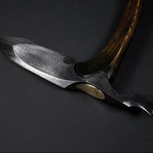 Hache à double lame en acier à haute teneur en carbone, nouveau design, manche en acier, housse en cuir noir, qualité industrielle, multi-usages, 400 mm, 1 an - Product Image 5