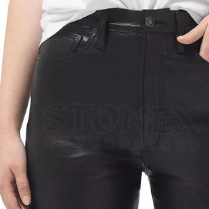 Bas prix Dernière conception Pantalon en cuir pour femme Haute qualité Meilleure vente Pantalon en cuir pour femme - Product Image 6