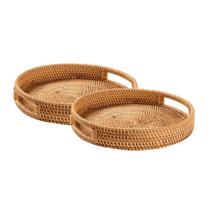 PRODUCTO SUPERIOR Vida inspirada en la naturaleza: el lujo sutil de una bandeja de ratán bien elaborada con alta calidad - Product Image 1