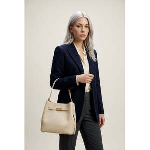 Sac à main et sac bandoulière en cuir Dollaro véritable, design structuré - Fabriqué en Italie - Accessoire pour femme - Art. 26077 - Product Image 2