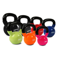 Kettlebell-Kettlebell de hierro fundido negro, vinilo recubierto con color, entrenamiento de fuerza para levantamiento de pesas, acondicionamiento, fuerza