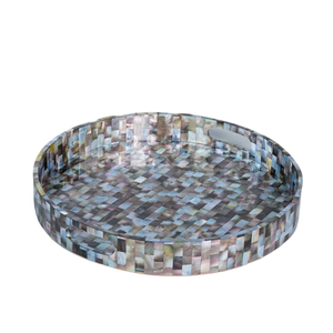 Plateau de service de haute qualité au design exquis, incrusté de coquillages et de nacre, avec poignée, pour la décoration de la maison - Product Image 1