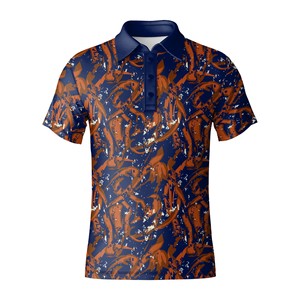 เสื้อกอล์ฟผู้ชาย ผ้าเจอร์ซีย์โพลีเอสเตอร์ผสมสแปนเด็กซ์ ระบายเหงื่อได้ดี ป้องกันรอยยับ ผลิตตามแบบ OEM - Product Image 5