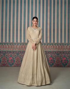 Traje de estilo de vestido Anarkali pakistaní de alta demanda con vestido de boda de trabajo de secuencia bordada para adultos Venta de exportación - Product Image 4