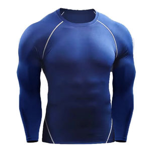 Camisa de compresión de secado rápido para hombre, capa Base de entrenamiento de gimnasio de manga larga, ajuste apretado, entrenamiento atlético, correr, deportes, Top ligero - Product Image 6