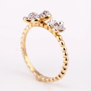 Anillo de diamante floral minimalista Sueño floral 925 Anillo de diamante de plata Grado Premium de patrón de flor lindo mínimo - Product Image 2